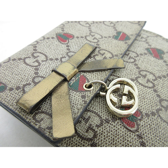 Gucci GG Double Hook Wallet Ribbon Heart Beige - Picture 6 of 9